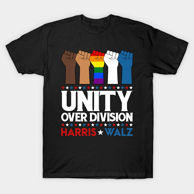 Harris Waltz 2024 Unity Over Division Election Kamala LGBTQ T-Shirt by Lächeln